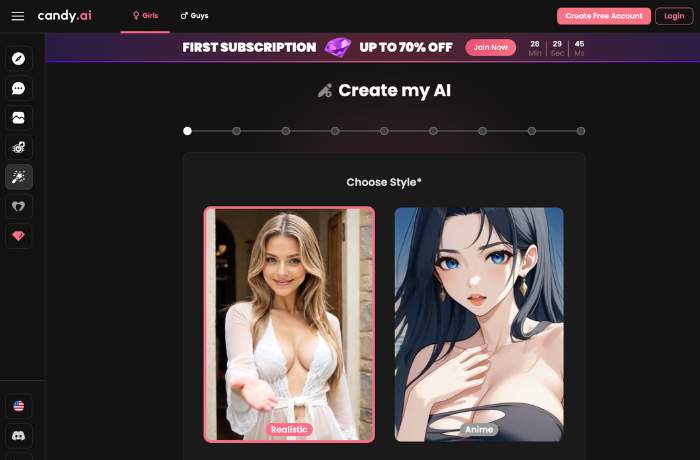 candy ai create character