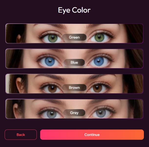 step 10 - choose eye color