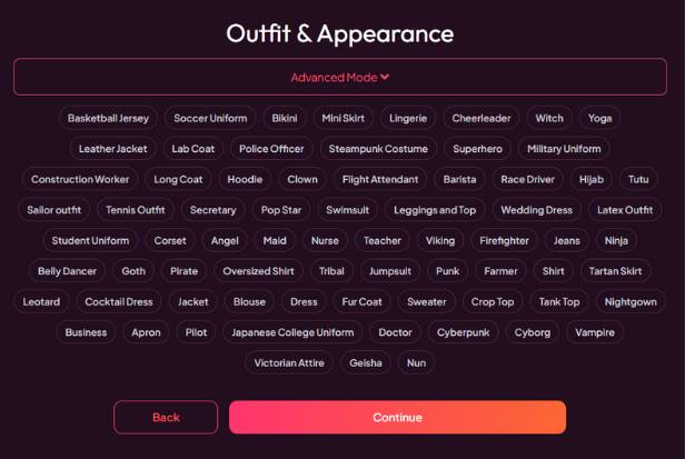 step 15 - choose outfit