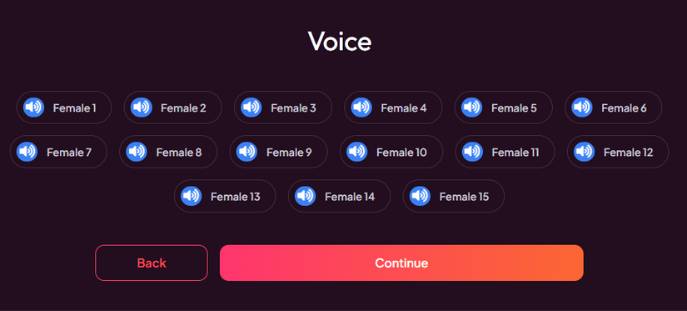 step 16 - choose voice