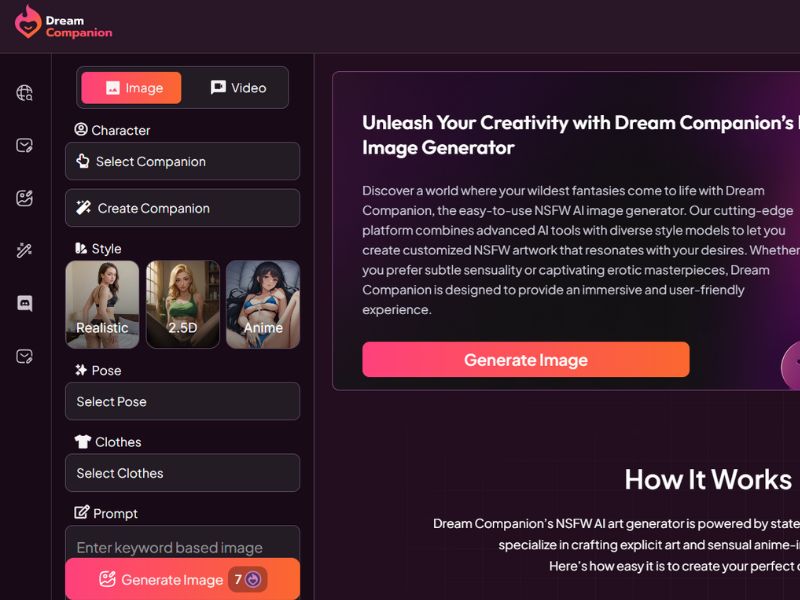 mydreamcompanion unfiltered image generator
