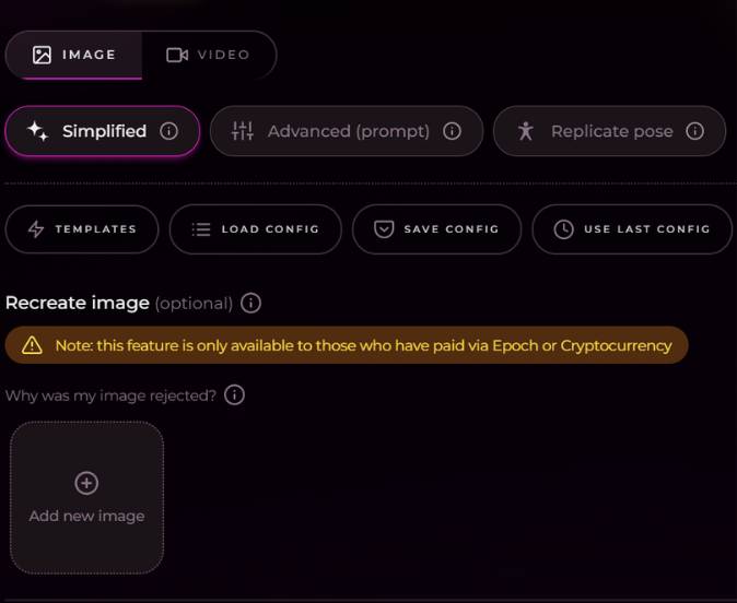 step 1 - select what to create and mode