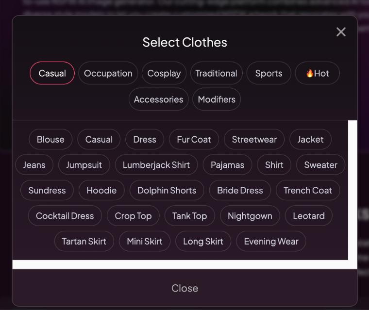 step 3 - select clothes