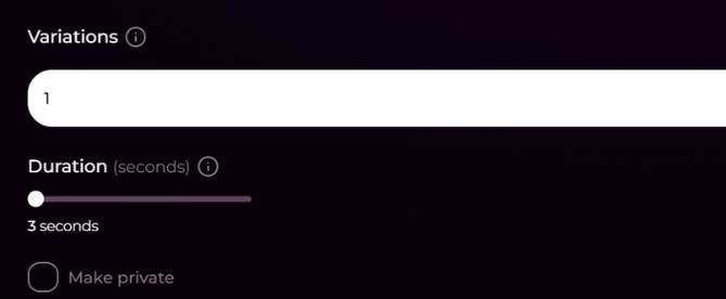 step 4 - select variations and duration