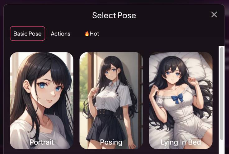 step2 - select pose