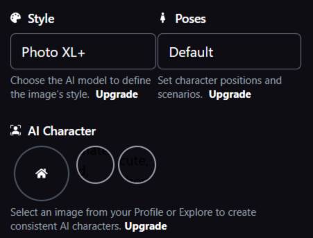 step3 - select style, poses and character