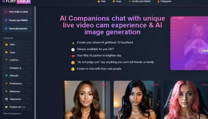flirtcam ai uncensored video chat