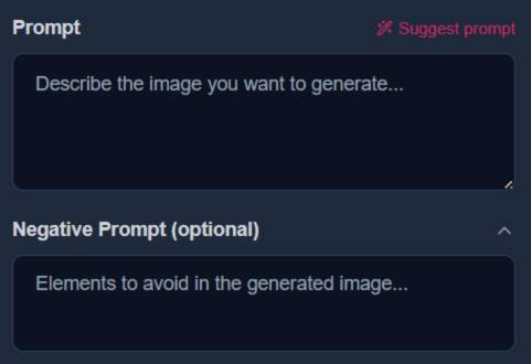 step1 - enter prompt and negative prompt