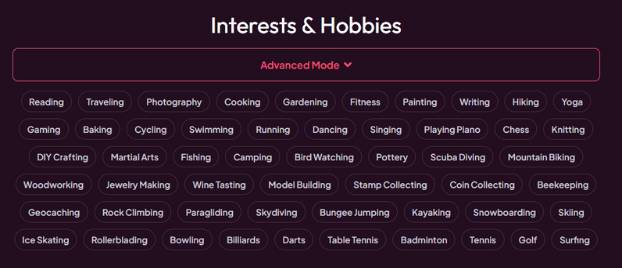 step13 - choose hobbies