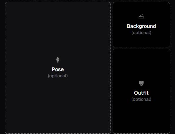 step2 - select pose, background and outfit