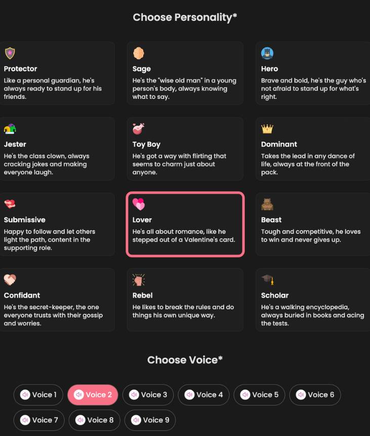 step5 - choose personality and voice