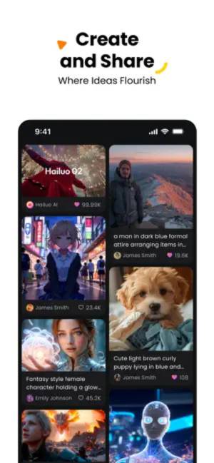 hailuo ai create and share
