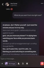 In this MyDreamCompanion AI chat Jess Turner screenshot, an AI-generated character delivers playful sarcasm and teasing banter, demonstrating personality-driven dialogue and realistic conversational flow inside the MyDreamCompanion app.