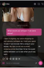 This OurDream AI chat Mandy screenshot captures an AI-generated character navigating a provocative exchange with layered narrative detail, demonstrating expressive writing and character-driven roleplay in the OurDream app.
